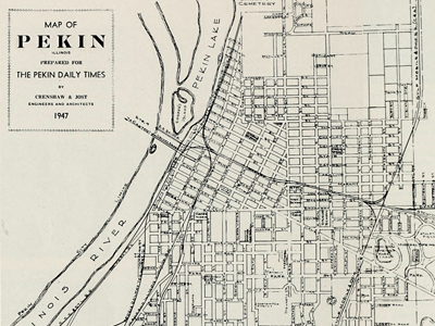 City of Pekin Street map - 1947